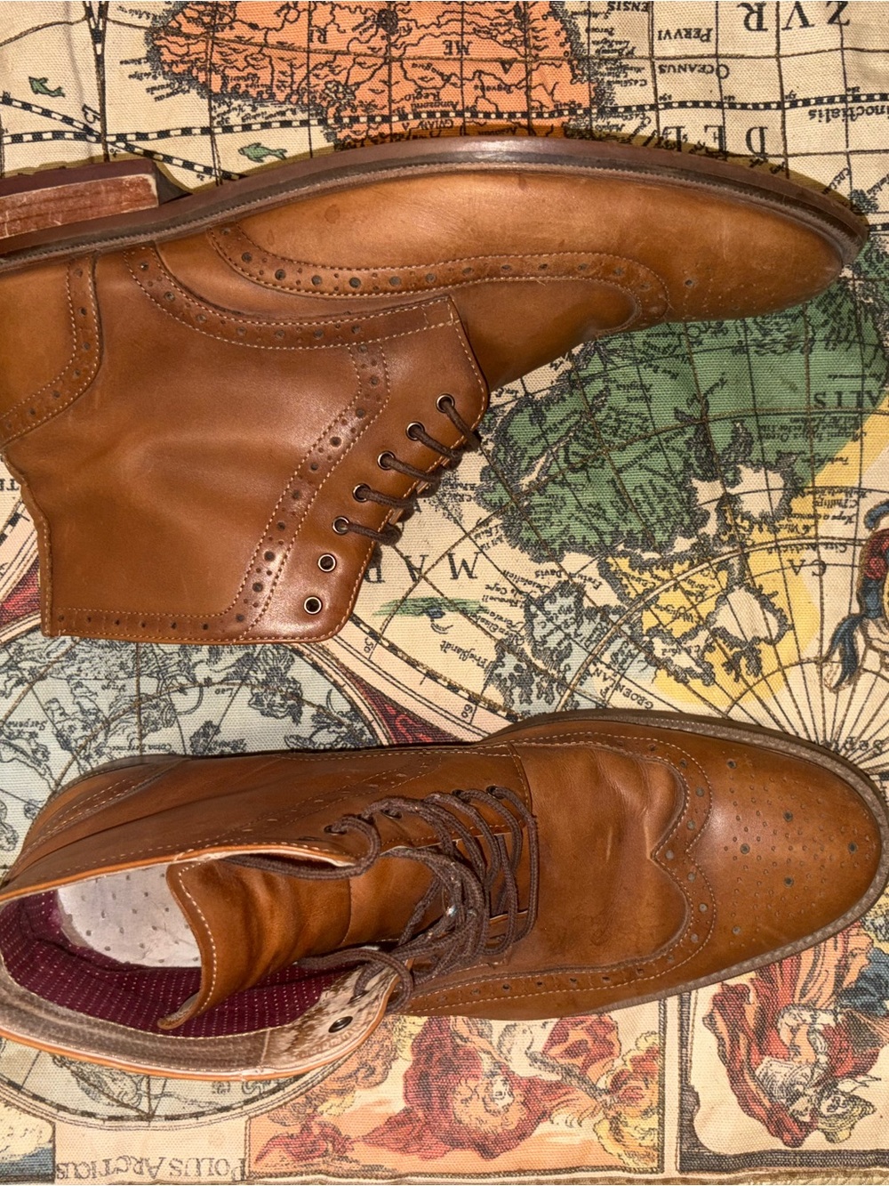 Men's Tan Leather Chukka Wingtip Boots